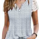 ETCYY Womens T Shirts Short Sleeve Spring 2026 Fashion Summer Tank Top V-Neck Button Down Floral Dressy Casual Blouses (Medium)