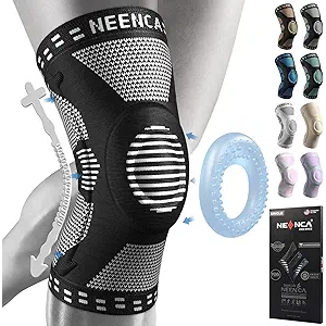 NEENCA Professional Knee Brace, Compression Knee Support with Patella Gel Pad & Side Stabilizers, Medical Knee Sleeve for Pain Relief, ACL,PCL, Meniscus, Injury Recovery, Arthritis, Sports, Workout. M