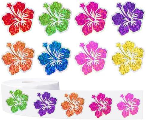 FYSUIMU Hibiscus Laser Stickers 1.5 Inch Holographic Summer Tropical Floral Adhesive Paper Decals for Hawaiian Luau Party DIY Crafts Envelope Scrapbook Supplies, 500Pcs,Set of 3 FYSUIMU Hibiscus Laser Stickers 1.5 Inch Holographic Summer Tropical Floral Adhesive Paper Decals for Hawaiian Luau Party DIY Crafts Envelope Scrapbook Supplies, 500Pcs,Set of 3
