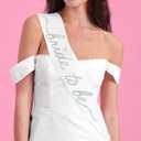 xo, Fetti White Satin Bride to Be Sash, Iridescent Foil | Bachelorette Wearable, Bridal Shower Accessory, Bridesmaid Gift, Bach Party Decoration, Engagement Party Supplies