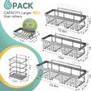 Veken 6-Pack Rustproof & Waterproof Shower Caddy, Adhesive Shelves Rack, Large Capacity Bathroom, College Dorm & Apartment Organizers, No-Drill Wall Mount Living Room & Bedroom Decor, Light Grey