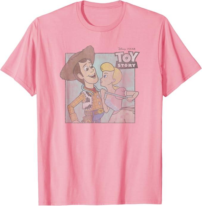 Disney Pixar Toy Story Woody & Bo Peep Retro Look T-Shirt, Size: XXL