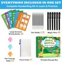 Magic Grooved Writing Practice Book for Kids Ages 3–8, 6 Reusable Handwriting Practice Books with 6 Pens, 12 Refills, 3 Soft Grips, Preschool Learning Activities Gifts for Boys and Girls