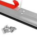 42 inch Door Draft Stopper Bottom Mice Seal Strip Metal Blocker, Aluminium Mouse Sweep 2" Height, Black