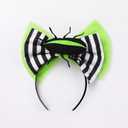 IBAKOM Girl Black and White Stripe Puffy Tulle Halloween Tutu Dress with Bowknot Headband Toddler Scary Birthday Outfits (10-12 Years, Green)