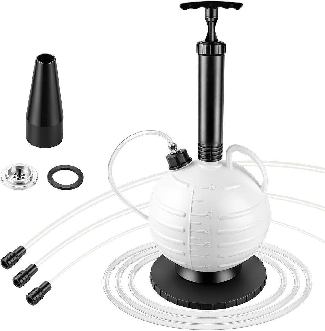 6L Vacuum Oil Extractor Pump - Portable Fluid Extractor Oil Change Pump with 59" Main Hose, Three 41" Extension Tubes & Brake Bleeding Hose for Automotive, Marine Boat Oil/Brake Fluid Change