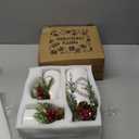 Artificial Christmas 3-Piece Set Flocked with Mixed Xmas Decorations Ceramic White Bottles