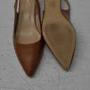 GENSHUO Low Kitten Heels Women's Slingback Dressy Pumps Pointed Closed Toe Ankle Strap Elegant Wedding Pumps Formal Comfortable Shoes (9.5, Brown)