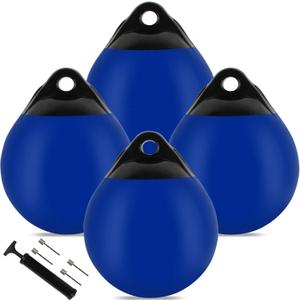 10/12/15 inch Boat Buoy Balls Anchor Buoy Float Round Boat Fenders,Vinyl Inflatable Boat Mooring Buoys,Boat Buoys Bumpers for Docking/Anchoring/Marking - Multi Color Optional (4 Pack)