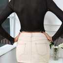 Women's Y2k Mesh Sheer Crop T Shirt Bell Long Sleeve Tie Front Goth Party Tops (Black, M)