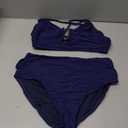 Herseas 2 Piece Bikini Set U-Wire Cutout Popular Swimsuit High Waisted Textured 2026 Summer Beach Swim Bathing Suits (Purple, M)
