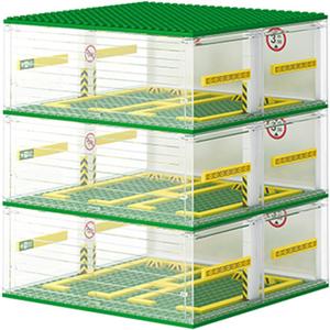 Cabeeskii Parking Garage Compatible Speed Champions Car, DIY 3-Layer Parking Display Case, 130PCS Modular Building Display Case Compatible with Sport Auto(Cars Not Included)