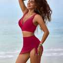 Blooming Jelly Womens Swim Skirt High Waisted Bikini Sets Tummy Control Swimsuits Mesh Sarong Wraps Bathing Suits