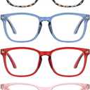 CCVOO Women's Clear Vision Blue Light Blocking Reading Glasses Black/Leo/Blue/Red/Pink/Clear, +2.75