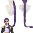 Purple Pop Singers Cosplay Wig Girl Anime Costume Accessories Women Halloween Outfit