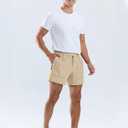 APTRO Men's Shorts Casual Hybrid Athletic 5'' Shorts Big Pockets with Adjustable Waist Khaki XL (XL)