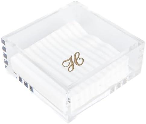 Rebecca Luxurious- Luncheon Acrylic Napkin Holder for Table, Kitchen or Luncheon, Bar Napkin Holder Clear Modern Acrylic Square Tray, Versatile Snack, Party, Food, and Accessory Organizer, 7.5"x7.5"