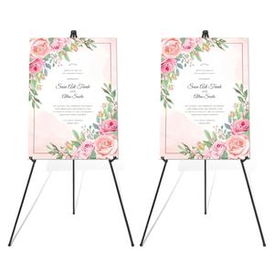 Easel Stand for Wedding Sign & Poster 63'' Easels for Display Portable Art Easel for Floor Adjustable Metal Easel Black 2 Pack