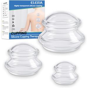 ELERA Cupping Kit for Massage Therapy  Silicone Cupping Therapy Set with 3 Massage Cups (S/M/L), Ideal for Cellulite, Relaxation & Daily Self-Care