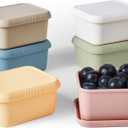 ISSEVE 8oz Silicone Snack Containers for Kids, 1 Cup Reusable Small Containers with Lids, Leak Proof Silicone Food Storage Containers, Kids Lunch Box for Daycare, School, Travel (6), 6Pack