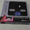 Taylor Body Composition Bathroom Scale for Body Weight, 400 lb Capacity, Easy to Read Blue Backlight Display, Body Composition Analysis, Black
