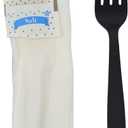 500 Kits Disposable Black Plastic Fork with Napkin and Salt/pepper packet, individually Wrapped, To-go (Fork)