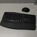 Wireless Keyboard and Mouse Combo, SABLUTE MA41 30dB Quiet Ergonomic Wave Keyboard Set with Soft Leather Palm Rest, Dual-System Switch for Windows/Mac, Ideal for Business Teams Home Office