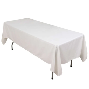   Cotton 84"×60"Rectangle Tablecloth White Linen - Soft & Breathable Table Cover 