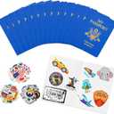 15 Pcs Fake Passport Book for Kids with 150 Non-Repeating Stickers (Including 3 Themes), Suitable for Party Favors, Scrapbooking, Arts and Crafts, School Supplies, Wall Stickers (165)