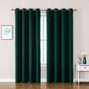 ChrisDowa Grommet Blackout Curtains for Bedroom and Living Room - 2 Panels Set Thermal Insulated Room Darkening Curtains (Forest Green, 52W x 72L)