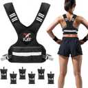 Adjustable Weighted Vest for Women & Men,4-10lb/11-20lb/20-32lb Vest with 6 Ironsand Weights for Strength Training,Weight Vest with Reflective Strip for Running Walking Exercise Workout (4-10 lb)