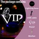 LED Lights Table Sign with Writing Pen - Battery Powered Party Supplies, Color Changing Wedding Decorations Table Lights for Restaurant Bar Event (BLACK, Girl)