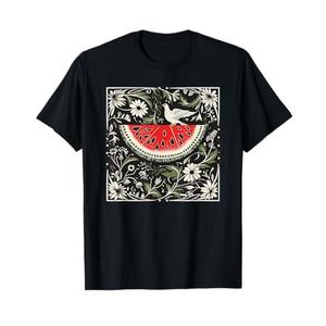 Free Palestine Fruits Watermelon Map T-Shirt Size XL