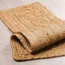 Reversible Jute Braided Table Runner - Farmhouse Burlap, Natural, Eco-Friendly - 13x36 Inch