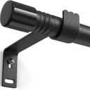 5/8 inch Small Black Curtain Rod for Windows 17 to 52 Inch, Adjustable Cafe Window Curtain Rod With Brackets