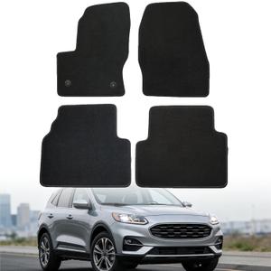 GXARTS Car Floor Mats Carpet Full Set Fit for Ford Escape 2013 2014 2015 2016 2017 2018 2019 |All-Weather, Velour, Black | Waterproof  Anti Sliding Back (Large)