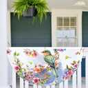 Bird Theme Pleated Fan Flags, Floral Bird Bunting Fan Flag Decoration with Metal Grommet 6 x 3 Ft, Animal Half Fan Flag Banner for Indoor Outdoor House Garden Patio Holiday Yard Decorations