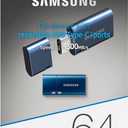 SAMSUNG Type-C USB Flash Drive, 64GB, Transfers 4GB Files in 15 Secs w/Up to 300MB/s 3.13 Read Speeds, Compatible w/USB 3.0/2.0, Waterproof, 2022, Blue, MUF-64DA/AM