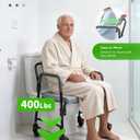 Bedside Commode - Rolling Shower Chair with Wheels - Portable Toilet for Elderly - Rear Locking Wheels 7-qt Commode Bucket Included, HDB-601A