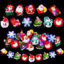 URATOT 100 Pieces Christmas Light Up Rings LED Flash Rings Assorted Styles Christmas Light Up Toys for Stocking Stuffers Ornaments and Party Favors