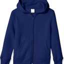 Amazon Essentials Hoodies - Boys' Zip-Up Sweatshirt (Medium, Navy)