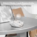 SEUNKWANG EWEADN Q9 Wireless Clear Mouse Dual Mode Bluetooth & 2.4G USB Computer Mouse with RGB Lighting, Silent Clicks, Multi-Device Compatibility for Laptop, PC, MacBook, iPad Cute Mouse-White