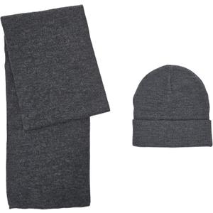 HILLSHADE Scarf and Beanie 2pc Set soft and warm for winter (Gray)