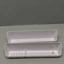 Bueyfolt 14" Kitchen Sink Front Tip-Out Accessory Trays with Mounting Screws, White, 2 Pack (Conventional Open Tray and Accessory Tray with Ring Holder and Soap Dish) Hinges are Not Included