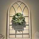 LSKYTOP 4 Pcs Green Eucalyptus Round Wreath Artificial Farmhouse Wreath for Door Wall Window Decor,11Inch/PC