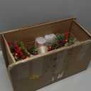 Set of 8 Christmas Candle Rings Wreaths Pine Cones Garland Red Berry Poinsettia Pine Garland Candle Ring Holder for Christmas Wedding Home Table Centerpiece Party