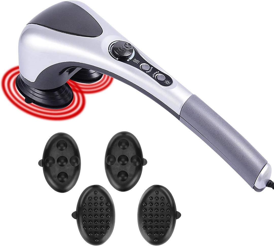 Electric Dual Head Heavy Hammer Massager, Handheld Heated Massage, for Deep Tissue Pain Relief for deep Relaxation and Rejuvenation of Muscles, Back, Shoulders, and Legs Throughout The Body