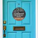 Funny Welcome Sign Front Door Decor, Welcome Wood Hanging Sign Decor Rustic Wall Sign Decorations for Door, Porch, Home, Housewarming Gift for New House Home Apartment, Welcome Door Hanger Sign