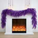 N&T NIETING Christmas Garland Norfolk Pine Garland Real Touch Artificial Christmas Purple Xmas Garland for Mantle, Table Holiday Fireplace Staircase Indoor Outdoor Christmas Decorations (9 FT)