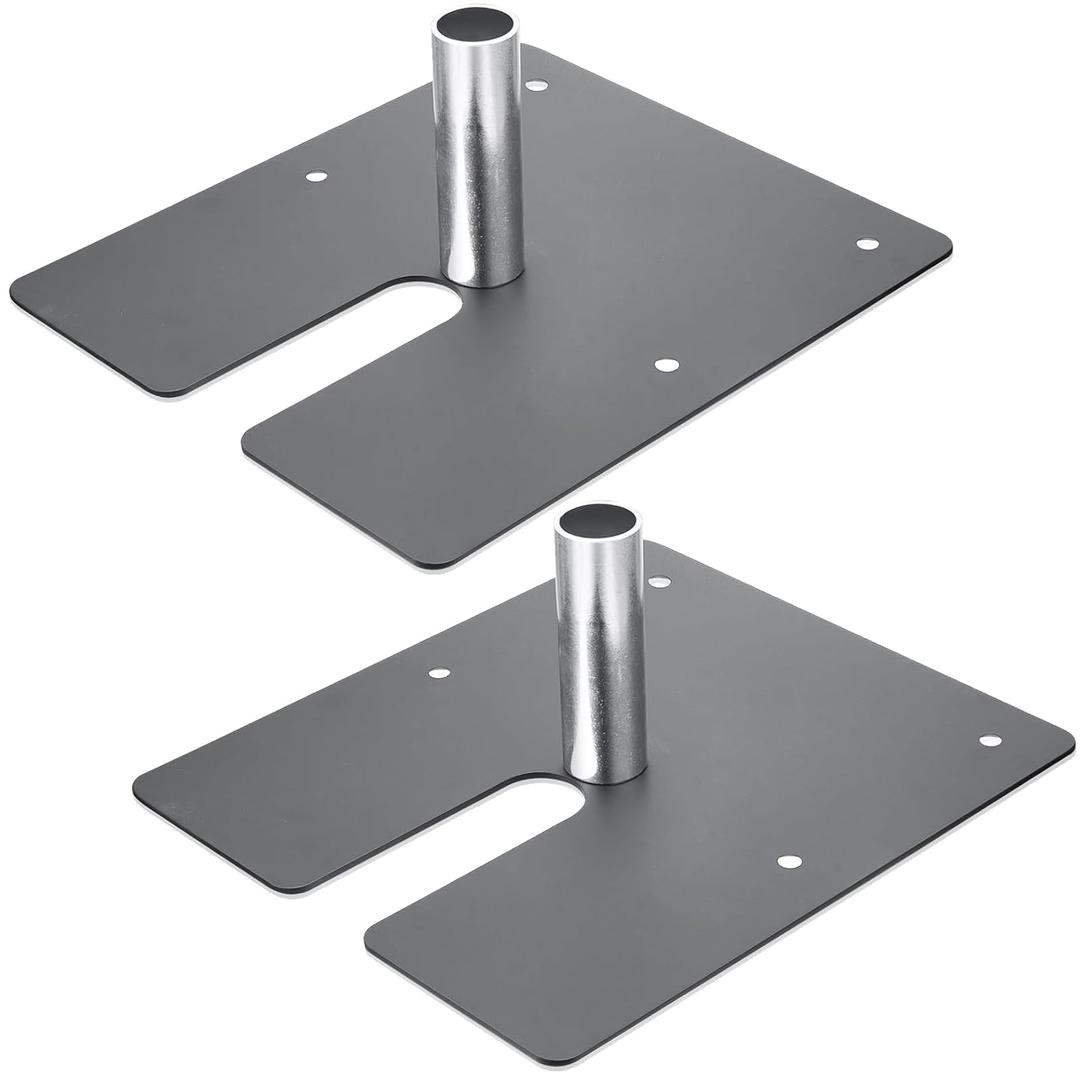 2 Pcs Pipe and Drape Base Plate 14'' x16'', 2 Inch Upright